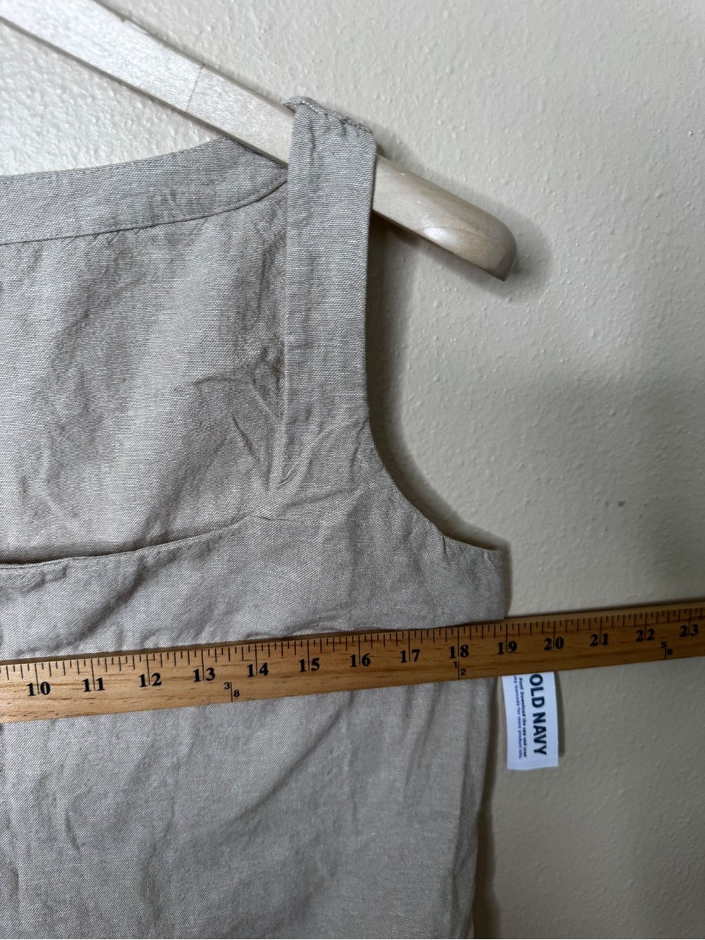 Old Navy Shirt Women's Medium Beige Square Neck Linen-Blend Tank Top NWT - Picture 5 of 6